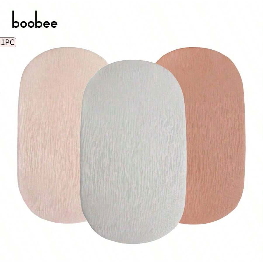 Muslin Cotton Bedspread - ผ้าปูที่นอนเด็กแบบยืดได้ 1 ชิ้น สีพื้น ผ้าคลุมที่นอนเปล -