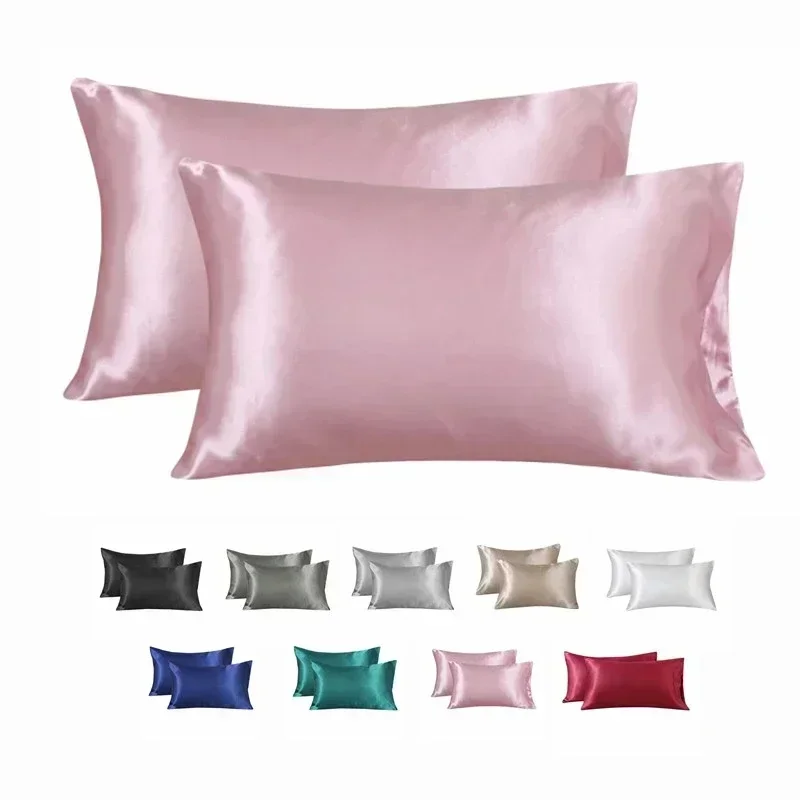 Satin Silk Pillowcase Hair Skin - ปลอกหมอนผ้าไหม 100% หมอน Silky ซาตินผมความงามปลอกหมอนสบายหมอนตกแต่งบ้านหมอนครอบคลุม.