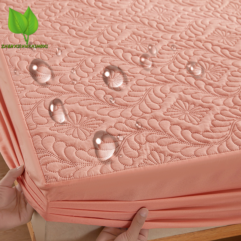 Waterproof Mattress Protector Breathable - กันน้ําแผ่นติดตั้งBreathable Antiแบคทีเรียที่นอนProtectorพร้อมแถบยืดหยุ่นเครื่องล้างทําความสะอาดได้Quilted 90/120 ซม