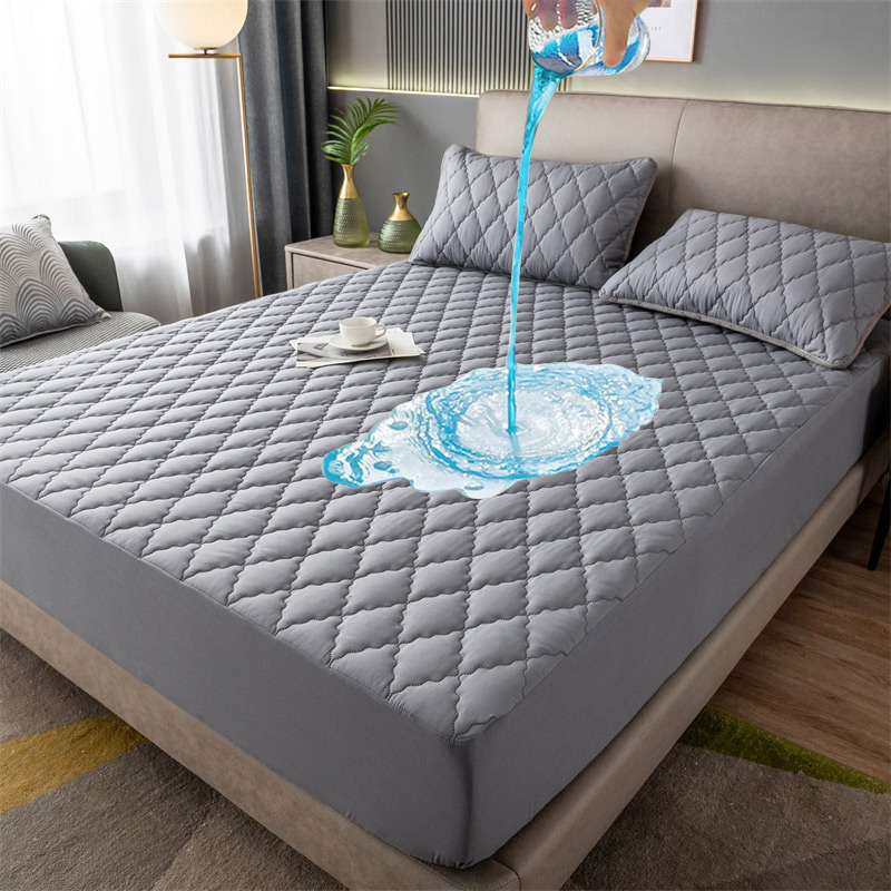 Waterproof Mattress Protector Breathable - กันน้ำ Quilted ยืดหยุ่นติดตั้งแผ่นที่นอน Protector คู่เตียงคู่ยูโร Queen