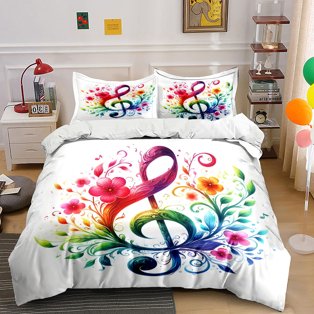 ชุดผ้าคลุมเตียงลายดอกไม้สีสันส - Duvet Cover Sets With Zipper บทวิจารณ์และราคา