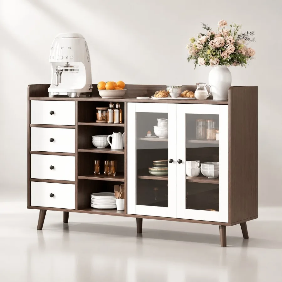 ตู้ข้างโซฟาบานกระจก 55 นิ้ว สำ - Storage & Organization บทวิจารณ์และราคา