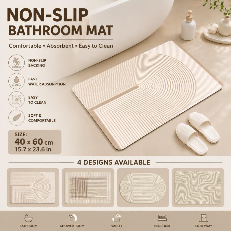 พรมเช็ดเท้าไดอะตอมไมต์ลายทางสี - Quick Dry Diatomite Bath Mat บทวิจารณ์และราคา