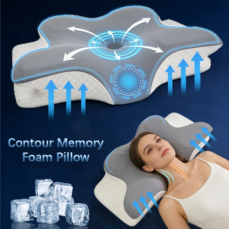 หมอนเมมโมรี่โฟม หมอนรองคอ บรรเ - Memory Foam Orthopedic Pillow Neck Pain บทวิจารณ์และราคา