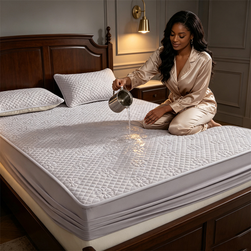 ผ้าคลุมที่นอนกันน้ำแบบมีลายปั๊ - Waterproof Mattress Protector Breathable บทวิจารณ์และราคา