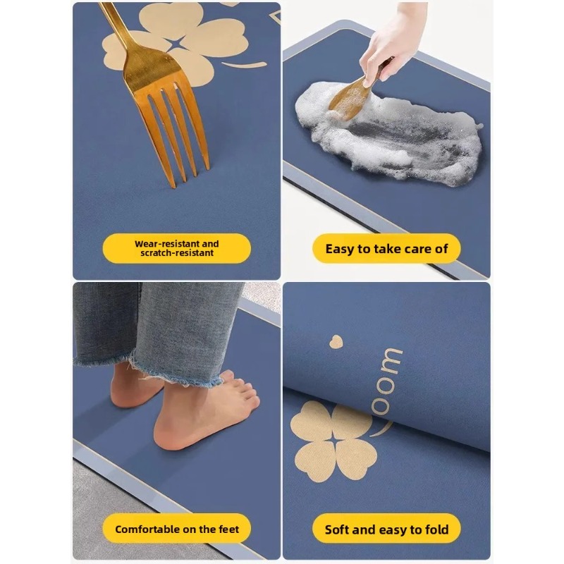 แผ่นรองพื้นห้องน้ำไดอะตอมไมต์  - Quick Dry Diatomite Bath Mat บทวิจารณ์และราคา