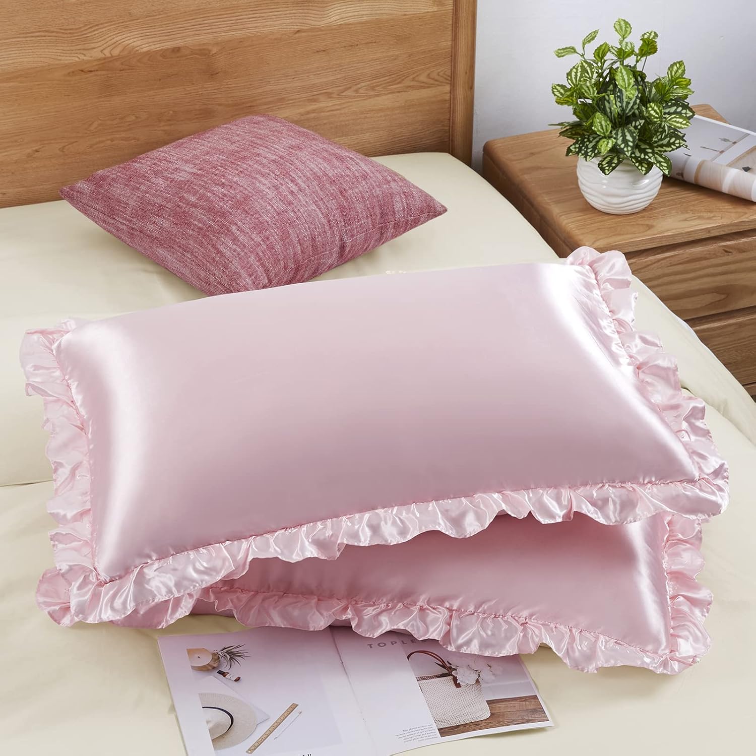 ปลอกหมอนผ้าซาติน 2 ชิ้น สำหรับ - Satin Silk Pillowcase Hair Skin บทวิจารณ์และราคา