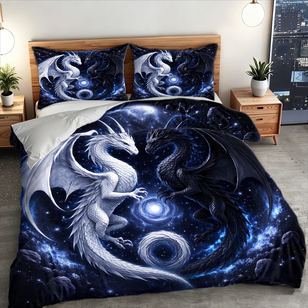 ชุดผ้าปูที่นอนลายมังกรท้องฟ้าจ - Duvet Cover Sets With Zipper บทวิจารณ์และราคา