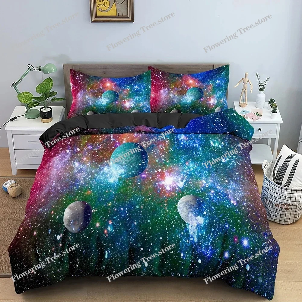 ชุดเครื่องนอนกาแล็กซี่ สเปซ 3D - Duvet Cover Sets With Zipper บทวิจารณ์และราคา