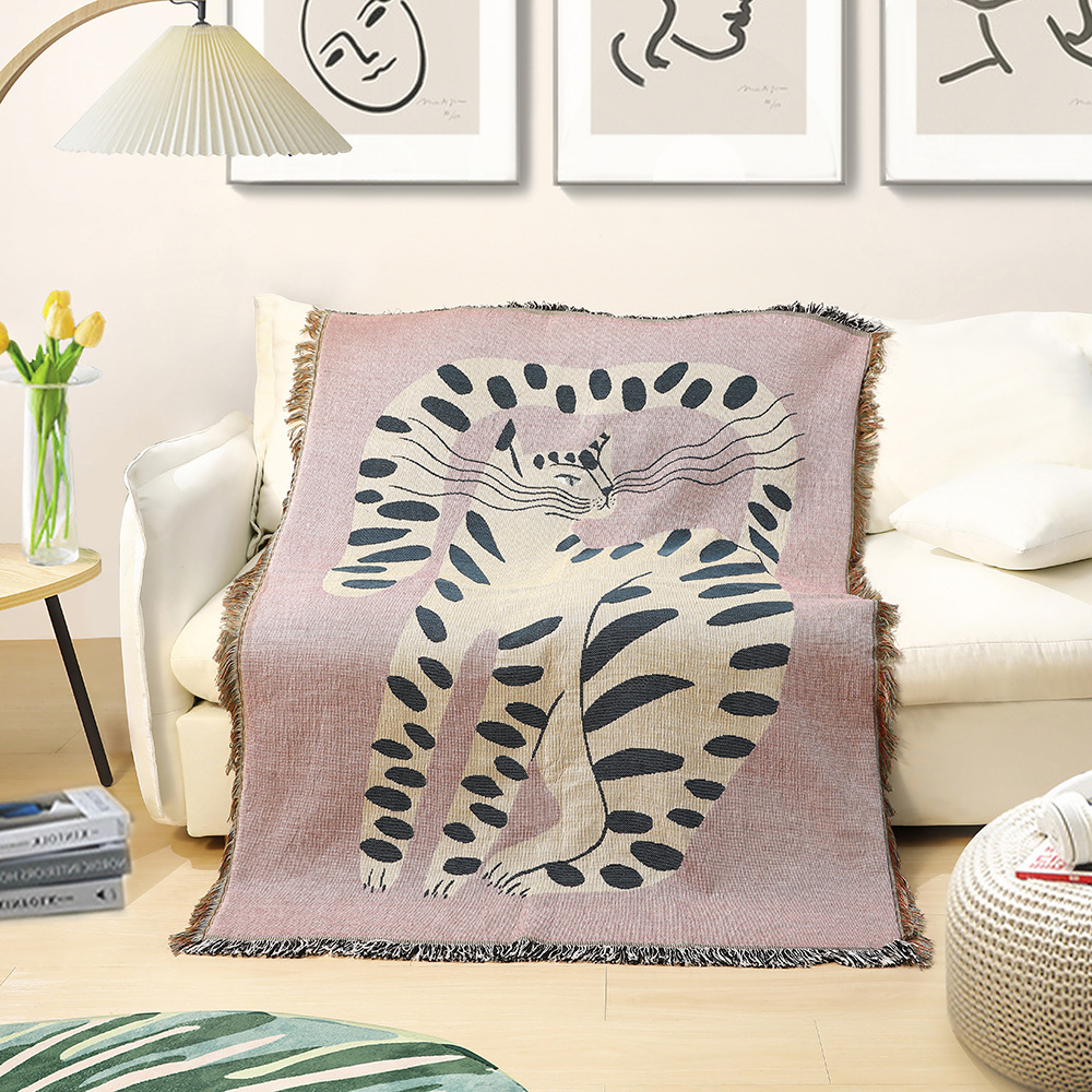 ผ้าห่มลายแมวสไตล์โบฮีเมียน ผ้า - Boho Throw Blanket Fringe บทวิจารณ์และราคา